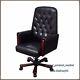 Antique Style Desk Chair Manager Black Pu Leather Office Executive Swivel Seat