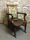 Antique Victorian Mahogany & Leather Office / Desk Chair Circa 1840