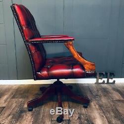 Antique style Chesterfield Leather Office Chair, Captain's, Bankers Chair