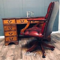 Antique style Chesterfield Leather Office Chair, Captain's, Bankers Chair
