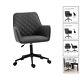 Argyle Office Chair Leather-feel Fabric Home Study Leisure Wheels Vins. Grey