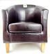 Armchair Tub Chair Sofa Brown Bonded Leather Office Reception Dining Living Room