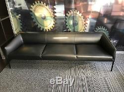 Arper Black Italian Leather Sofa