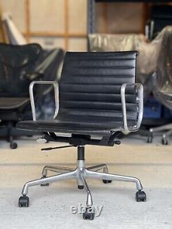 Authentic Vitra Eames EA117 Black Leather Office Chair