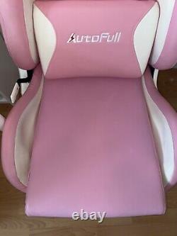 AutoFull Pink Bunny Gaming Chair Ergonomic Office Chair PU Leather High Back