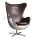 Aviator Egg Spitfire Chair Vintage Brown Leather Swivel Home, Living, Office