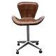 Aviator Swivel Arm Chair Leather Seat Comfy Retro Design Office Fully Assembled