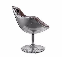 Aviator Swivel Egg Chair Bonded Leather Kitchen/Dining/Office UK Stock