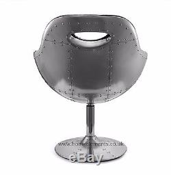 Aviator Swivel Egg Chair Bonded Leather Kitchen/Dining/Office UK Stock