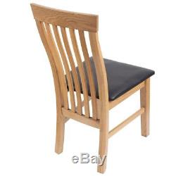 B#vidaXL 2/4/6 pcs Oak Wooden Kitchen Dining Chair Dinner Seat Home Furniture Se