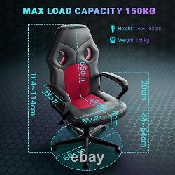 BASETBL Gaming Chair, Office Chairs Swivel Racing Work Chair with Lumbar Leather