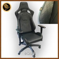BB6 RS Black Diamond Stitch Racing Sports Bucket Seat Office Gaming Chair