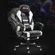 Bigzzia Luxury Gaming Office Chair Home Computer Desk Recliner Chair White