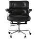 Black Genuine Leather Executive Chair Office Chair Aluminium Base Swivel