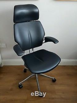 Black Leather/ Chrome Frame Humanscale Freedom High Back Ergonomic Office Chair