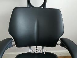 Black Leather/ Chrome Frame Humanscale Freedom High Back Ergonomic Office Chair