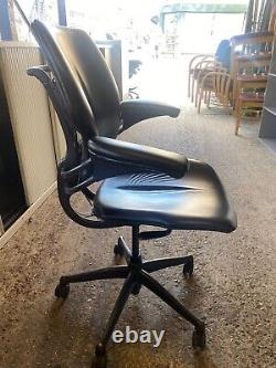BLACK LEATHER HUMANSCALE FREEDOM ERGONOMIC OFFICE TASK CHAIR 6 X Available VGC