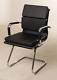 Black Soft Pad Designer Office Reception Conference Chair Faux Leather New