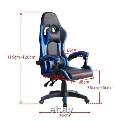 BLACK / White Racing Gaming Chair Headrest, Gamer Home Office Chair