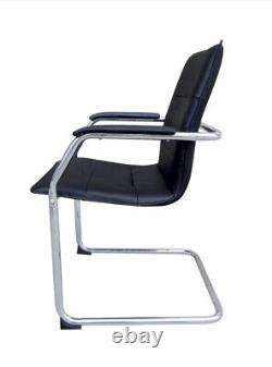 Baker Realspace Black Bonded Leather Visitor Meeting Room Chair Graded 95%