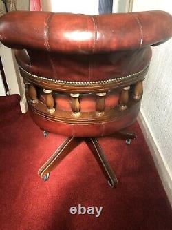 Beautiful Leather Chesterfield Captains office Chair by Ring Mekanikk Norway