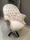 Beauty Bloggers Chair Chesterfield Swivel Office Chair White Leather Made In Uk