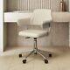 Beige Faux Leather Swivel Office Chair With Arms Fenix Fnx004