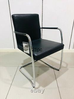 Bene Dexter Office Meeting Home Chair Black Leather Seat Cantilever WALTON