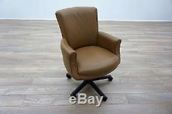 Bernhardt Tan Leather Executive Office Meeting Chairs