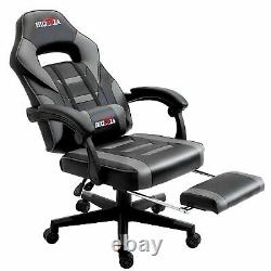 Bigzzia Luxury Gaming Office Chair Home Computer Desk Recliner Chair Grey