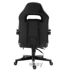 Bigzzia Office Gaming Game Chair Home Computer Desk Recliner Swivel Leather Grey