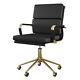 Black Faux Leather Swivel Office Chair Benson Bns001