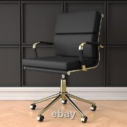 Black Faux Leather Swivel Office Chair Benson BNS001