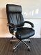 Black Leather Executive Office Chair Dynamic