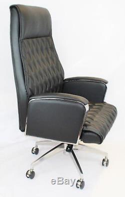 Black Leather Executive Office Recliner Chair EXTRA Large Superb Quality