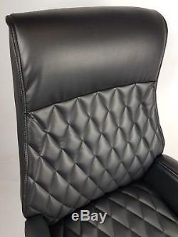 Black Leather Executive Office Recliner Chair EXTRA Large Superb Quality