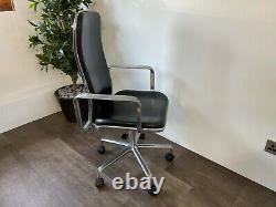 Black Leather Fred Scott Hille Supporto Office Chair Design Classic LOOK