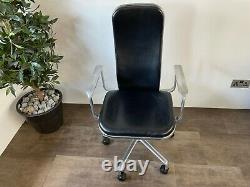 Black Leather Fred Scott Hille Supporto Office Chair Design Classic LOOK