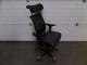Black Leather Hag H05 Operators Chair With Arms And Headrest