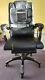 Black Leather Office Chair (hardly Used) With A Mesh Lumbar Support Included