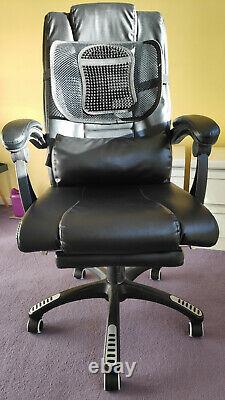 Black Leather Office Chair (Hardly Used) with a Mesh Lumbar Support included