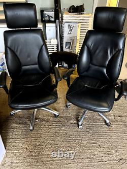 Black Leather Office Chair (used)