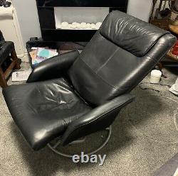 Black Leather Office Recliner Chair Used