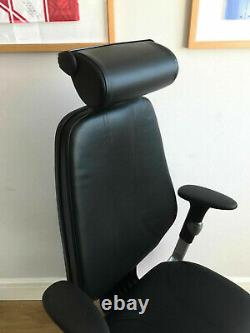 Black Leather Rh400 Elegance Fully Ergonomic Office Task Chairs Headrest