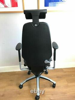 Black Leather Rh400 Elegance Fully Ergonomic Office Task Chairs Headrest