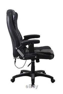 Black Luxury Faux Leather Swivel High Back Massage Gaming Office Chair FREE P&P