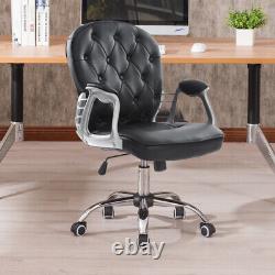 Black Office Chair Computer PC Desk Chair 360° Swivel Adjustable Lift Ergonomic