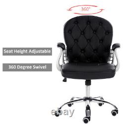 Black Office Chair Computer PC Desk Chair 360° Swivel Adjustable Lift Ergonomic