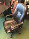 Black Real Leather High Back Swivel Office Chair Vgc