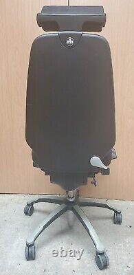 Black Suede Leather RH Logic 400 Ergonomic Office Chair With Head Rest